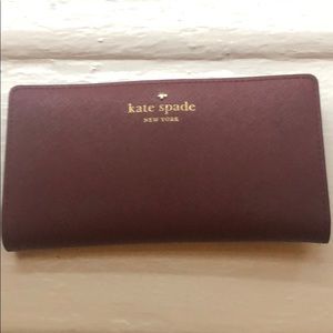 Kate Spade Maroon Leather Wallet